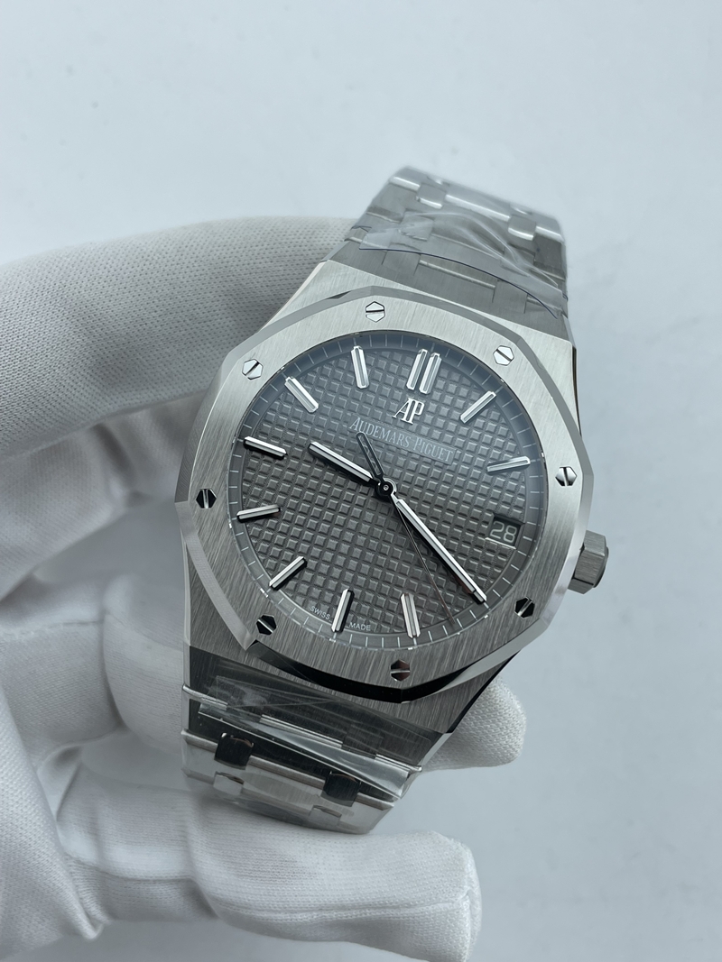 (준비완료/특급배송)NO.3638/VS공장 오데마피게 Royal Oak 41mm 15500 SS VSF 1:1 Best Edition Gray Textured Dial on SS Bracelet DD4302 Super Clone